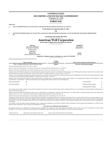 Thumbnail American Well
 10-K Annual Report 