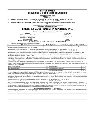 Thumbnail Easterly Government Properties 10-K Annual Report 2021