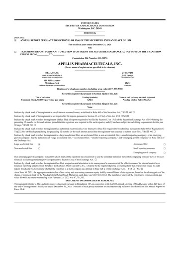 Thumbnail Apellis Pharmaceuticals 10-K Annual Report 2021