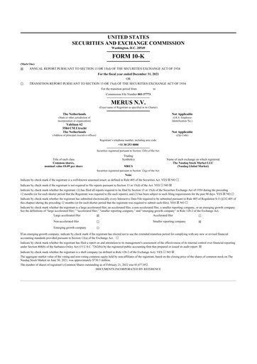 Thumbnail Merus 10-K Annual Report 