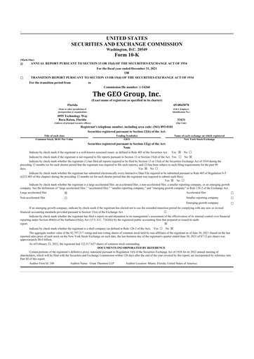 Thumbnail Geo Group 10-K Annual Report 2021