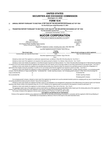 Thumbnail Nucor
 10-K Annual Report 2021