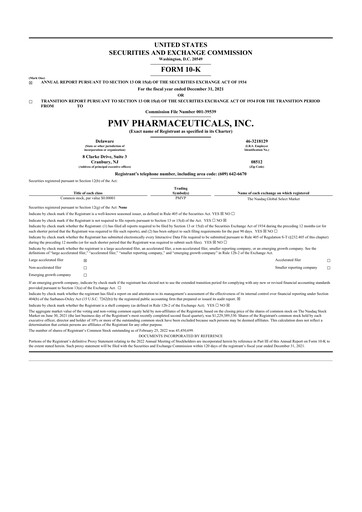 Thumbnail PMV Pharmaceuticals 10-K Annual Report 2021