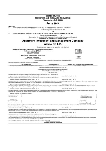 Thumbnail Aimco 10-K Annual Report 