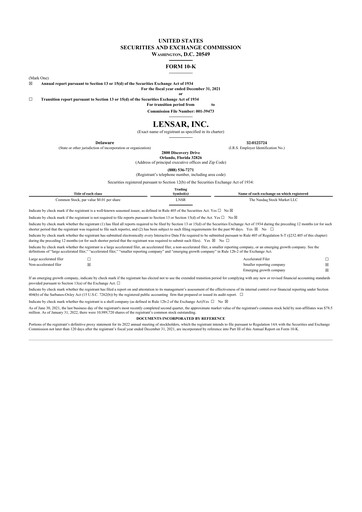 Thumbnail LENSAR 10-K Annual Report 