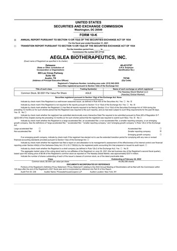 Thumbnail Spyre Therapeutics 10-K Annual Report 