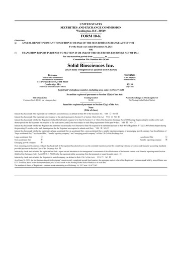 Thumbnail Solid Biosciences
 10-K Annual Report 2021