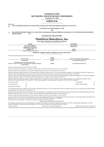 Vorschaubild MainStreet Bancshares 10-K Jahresbericht 2021