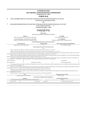 Thumbnail Macy's
 10-K Annual Report 2021