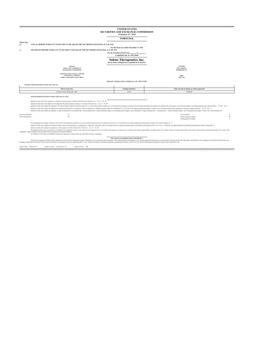 Thumbnail Soleno Therapeutics 10-K Annual Report 2021