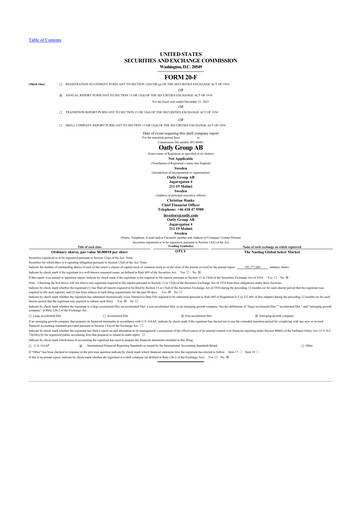 Thumbnail Oatly 20-F Annual Report 2021