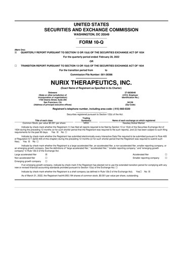 Thumbnail Nurix Therapeutics 10-Q Quarterly Report FY2022 