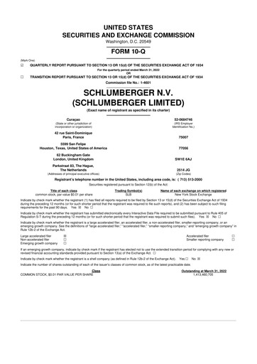 Vorschaubild SLB (Schlumberger) 10-Q Quartalsbericht 2022 