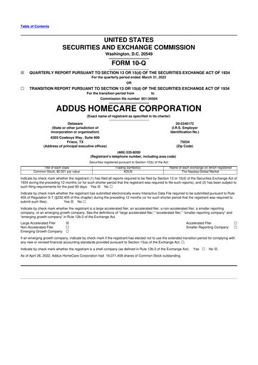 Vorschaubild 
Addus HomeCare 10-Q Quartalsbericht  