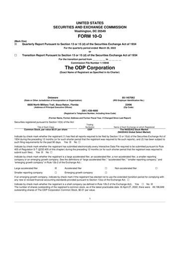 Thumbnail The ODP Corporation
 10-Q Quarterly Report FY2022 