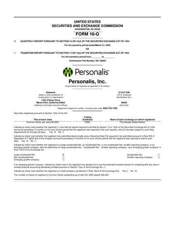 Thumbnail Personalis 10-Q Quarterly Report FY 