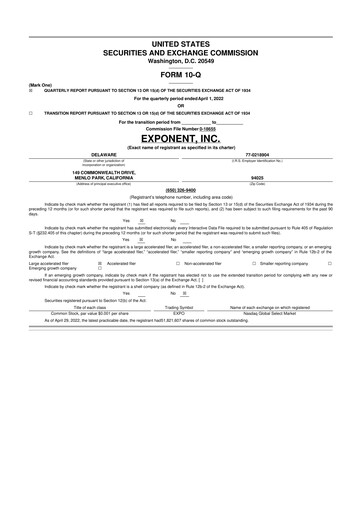Thumbnail Exponent
 10-Q Quarterly Report FY2022 