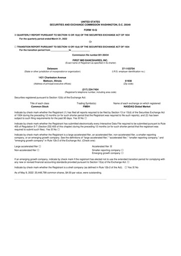 Thumbnail First Mid Bancshares 10-Q Quarterly Report FY2022 