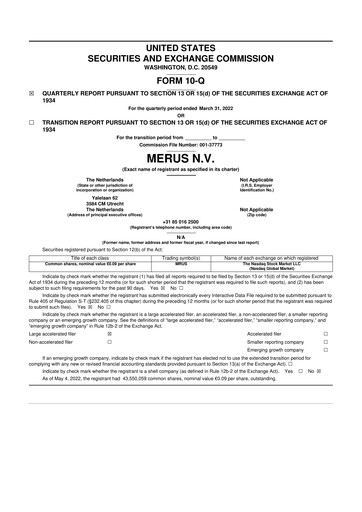 Thumbnail Merus 10-Q Quarterly Report FY 