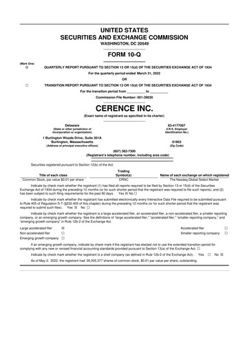 Thumbnail Cerence 10-Q Quarterly Report FY2022 