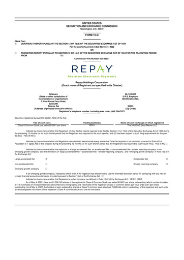 Thumbnail Repay Holdings 10-Q Quarterly Report FY 