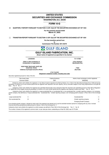 Thumbnail Gulf Island Fabrication
 10-Q Quarterly Report FY 