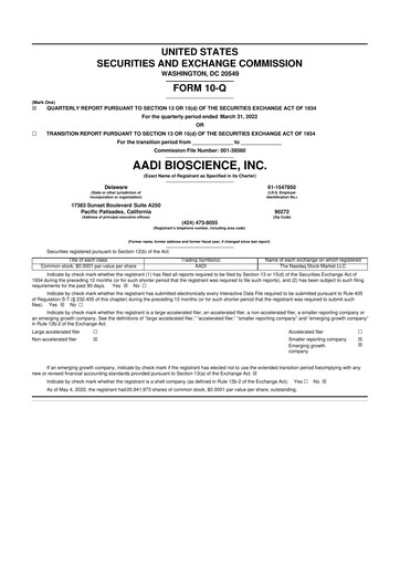 Thumbnail Aadi Bioscience 10-Q Quarterly Report FY2022 