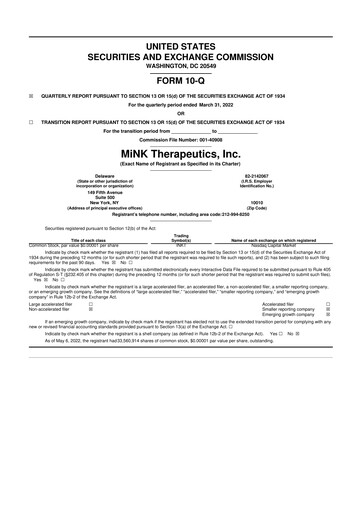 Thumbnail MiNK Therapeutics 10-Q Quarterly Report FY2022 
