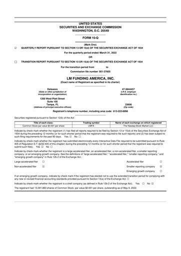 Vorschaubild LM Funding America 10-Q Quartalsbericht 2022 