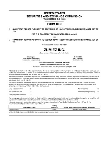 Thumbnail Zumiez 10-Q Quarterly Report FY2022 