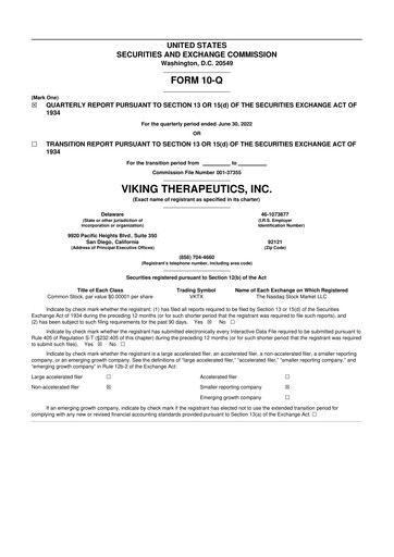 Thumbnail Viking Therapeutics
 10-Q Quarterly Report FY2022 