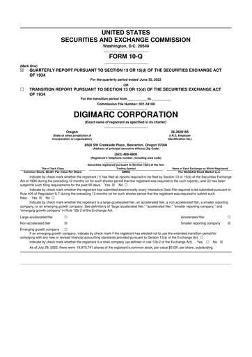 Vorschaubild Digimarc
 10-Q Quartalsbericht 2022 