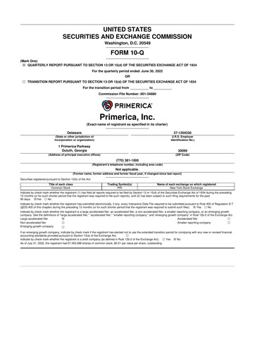 Vorschaubild Primerica
 10-Q Quartalsbericht 2022 