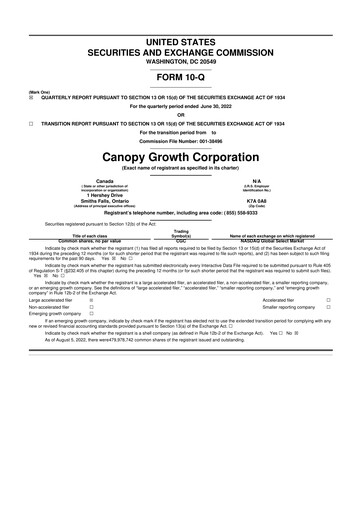 Thumbnail Canopy Growth 10-Q Quarterly Report FY2023 
