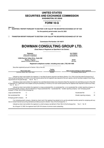 Thumbnail Bowman Consulting Group 10-Q Quarterly Report FY 