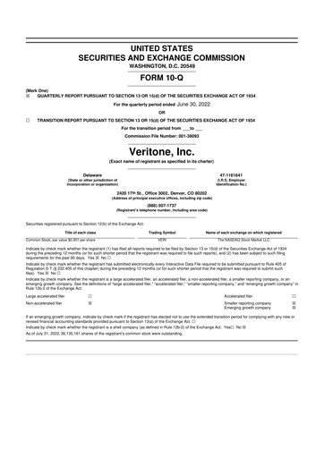 Thumbnail Veritone 10-Q Quarterly Report FY2022 
