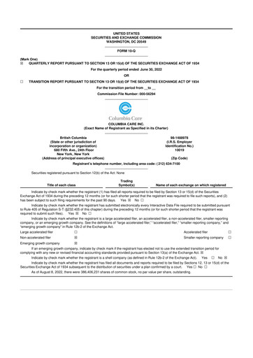 Thumbnail The Cannabist Company 10-Q Quarterly Report FY2022 