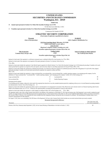 Thumbnail Strattec Security 10-K Annual Report 2022