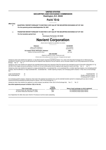 Vorschaubild Navient 10-Q Quartalsbericht 2022 