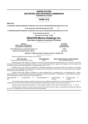 Thumbnail SEACOR Marine 10-Q Quarterly Report FY2022 