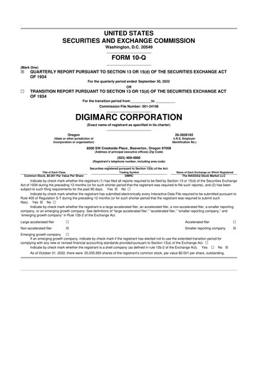 Vorschaubild Digimarc
 10-Q Quartalsbericht 2022 