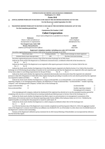 Thumbnail Cabot Corporation
 10-K Annual Report 2022