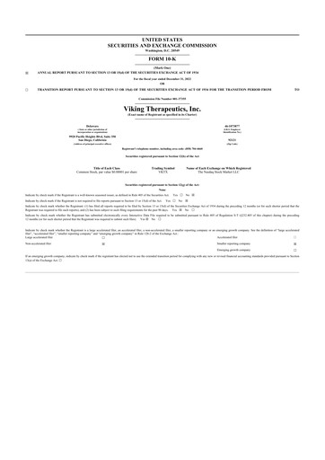 Thumbnail Viking Therapeutics
 10-K Annual Report 2022