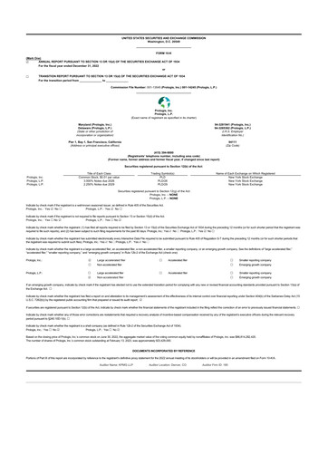 Miniature Prologis 10-K Rapport annuel 
