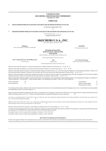 Thumbnail Skechers
 10-K Annual Report 2022