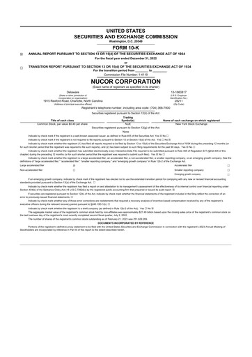 Thumbnail Nucor
 10-K Annual Report 2022