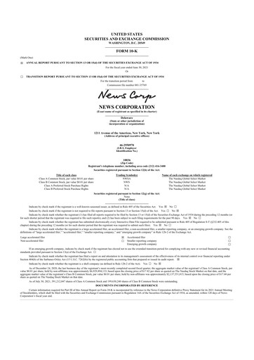 Thumbnail News Corp 10-K Annual Report 2021