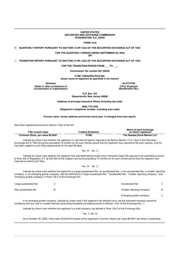 Vorschaubild VYNE Therapeutics 10-Q Quartalsbericht  
