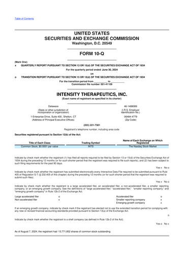 Thumbnail Intensity Therapeutics 10-Q Quarterly Report FY2024 