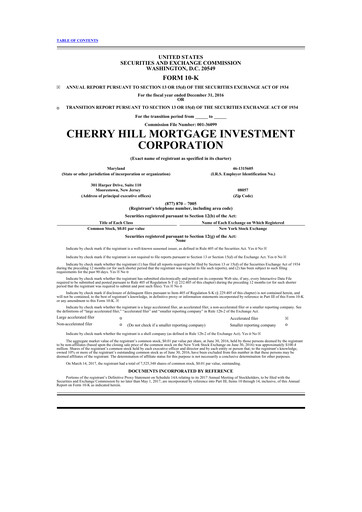 Thumbnail Cherry Hill Mortgage Investment 10-K Annual Report 2016